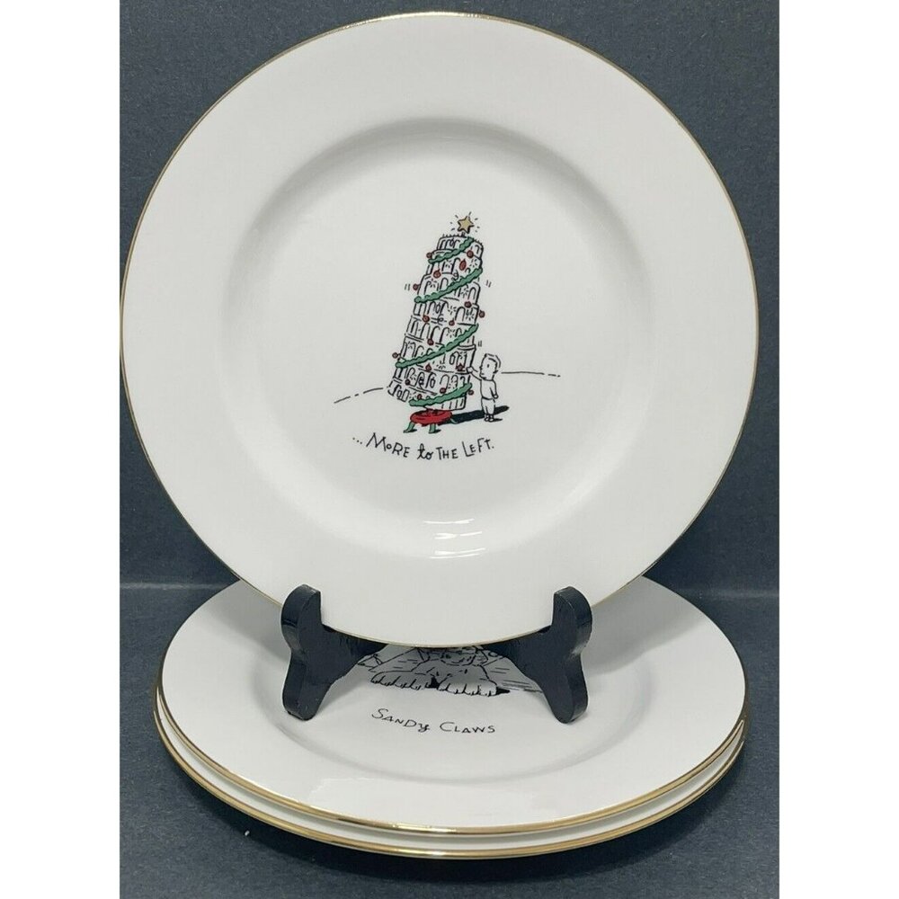 Merry Masterpieces by Dayton Hudson Dinner Plate Christmas Set Of 3 Sandy Claws